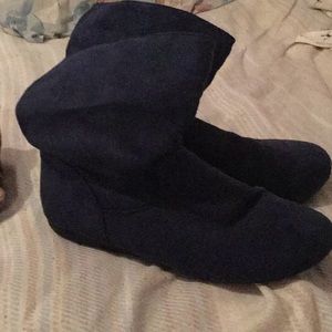 Women navy blue short boots